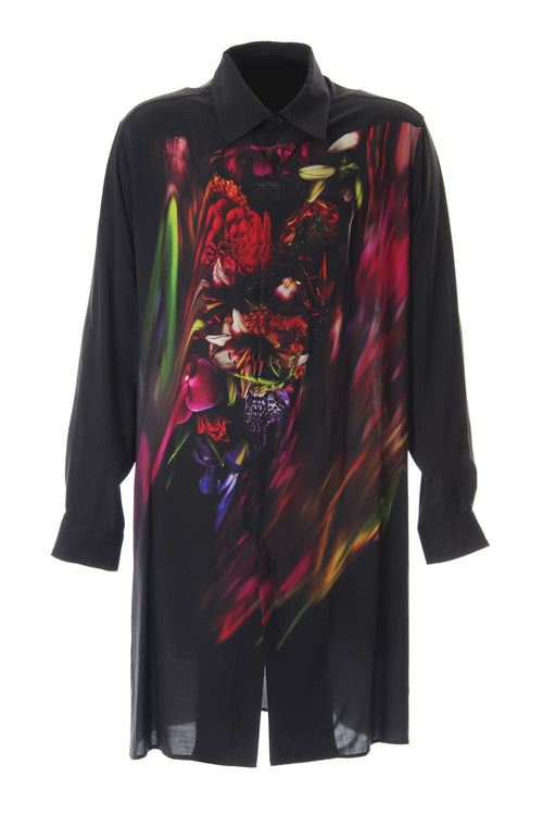 Flower Print 5 Blouse - Yohji Yamamoto - ヨウジヤマモト