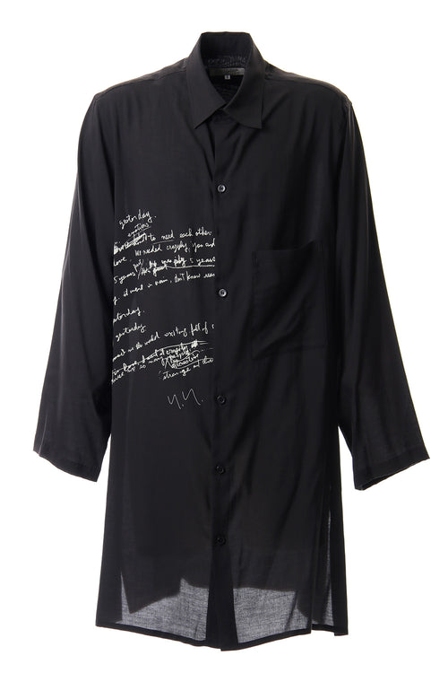 M-LTS Lyric Print Blouse - Yohji Yamamoto