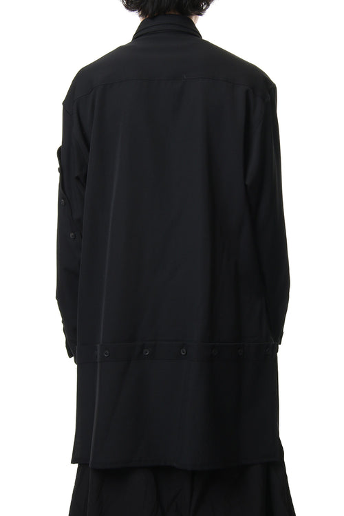 Front Detachable Button Shirt Wrinkled Gabardine  - Yohji Yamamoto - ヨウジヤマモト