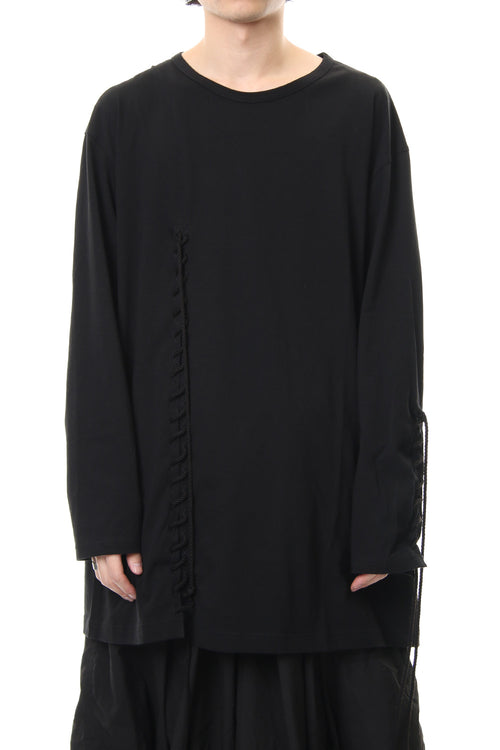 Lace Up Round Neck Long Sleeve T Shirt - Yohji Yamamoto