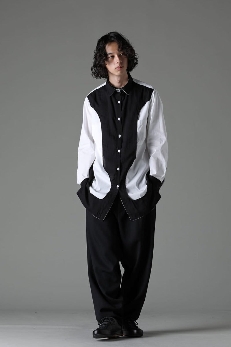 2022年春の Yohji ブラックホワイトスペアカラーブラウス Yamamoto ...