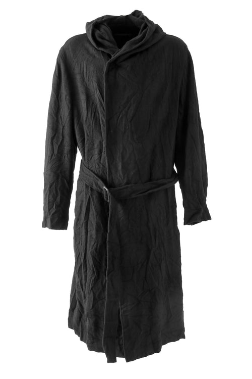 Wrinkle Flannel Hooded Coat - Yohji Yamamoto