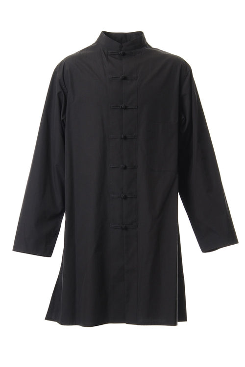 100/2 Broad Long China shirt Black - Yohji Yamamoto