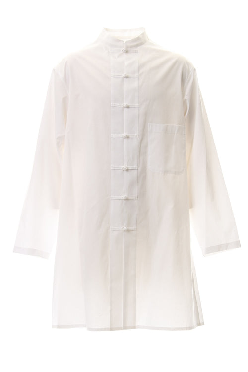 100/2 Broad Long China shirt White - Yohji Yamamoto