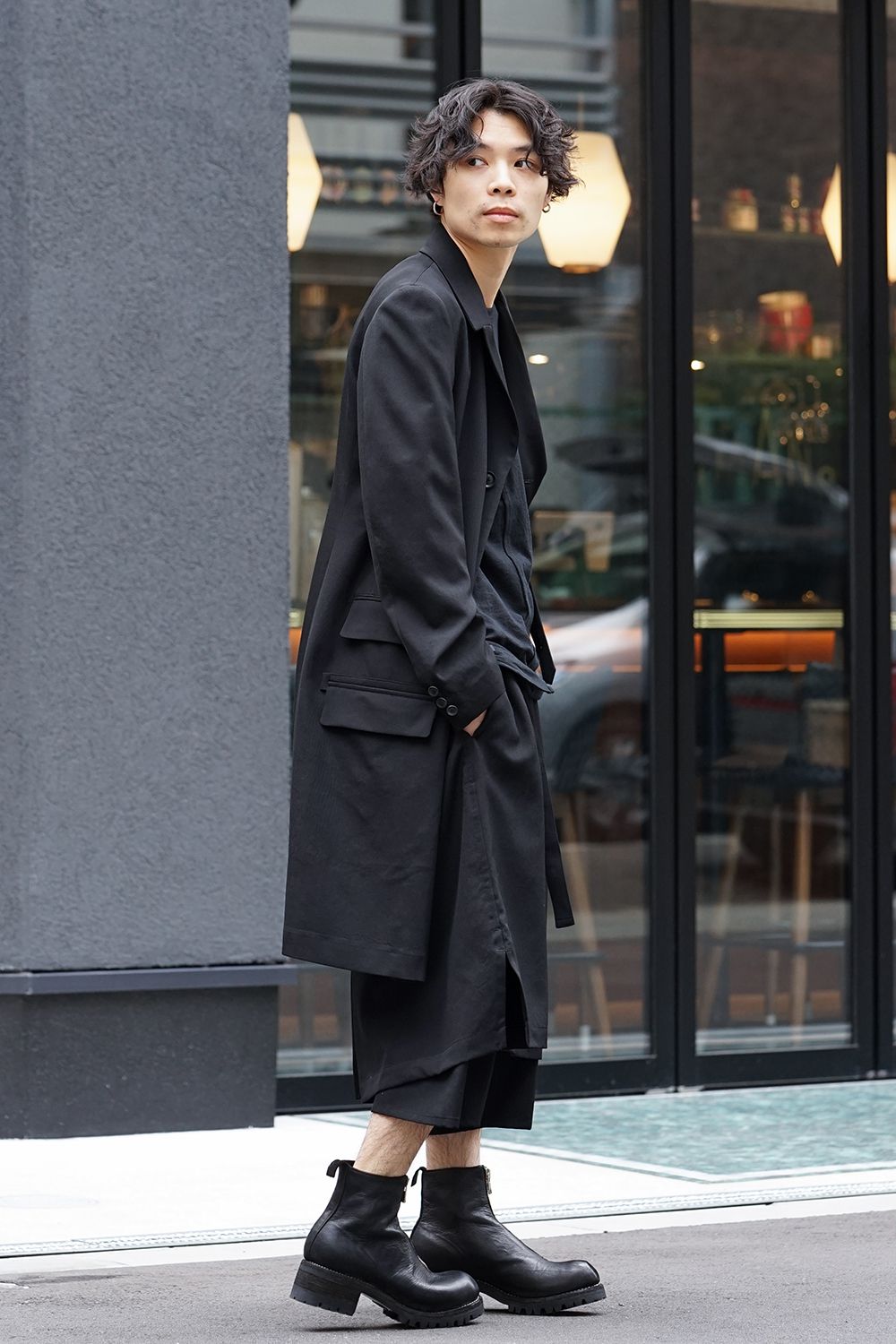 袖裏はストライプyohji yamamoto ミリタリー 社長ジャケット HK-J01 