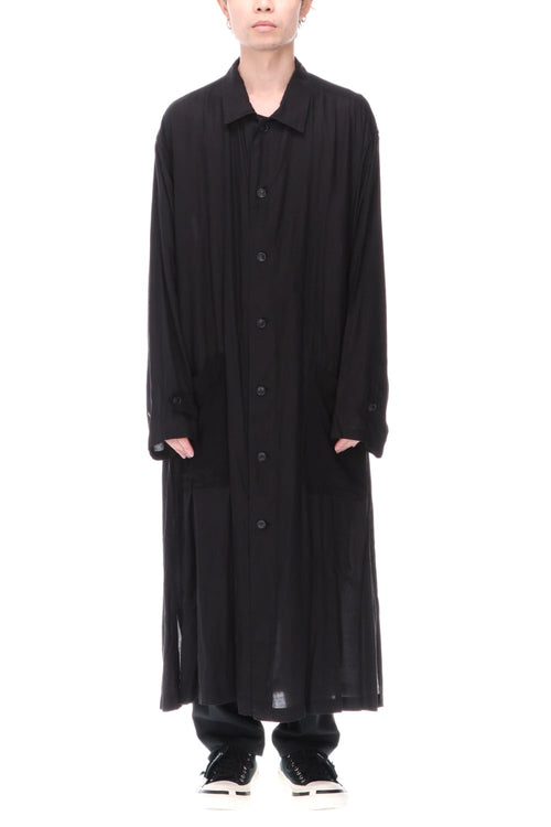 Rayon Tencel Switching Long Blouse - Yohji Yamamoto