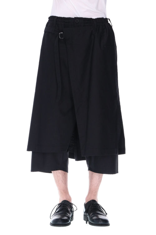 Embroidery Cotton Twill Wrap Pants - Yohji Yamamoto