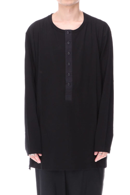 Kartima Jersey Henry Neckt T-shirt Black - Yohji Yamamoto