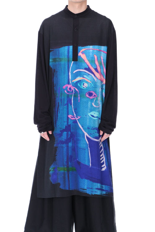 ASAKURA Print Blue Women Tunic - Yohji Yamamoto