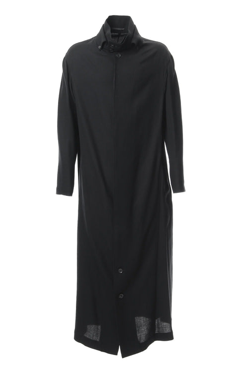 Collared Tab Coat Dress Wool Viyella - Yohji Yamamoto - ヨウジヤマモト