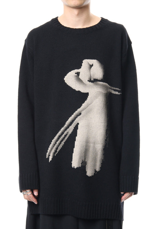 Girl Pattern Intersia Pullover Knit - Yohji Yamamoto
