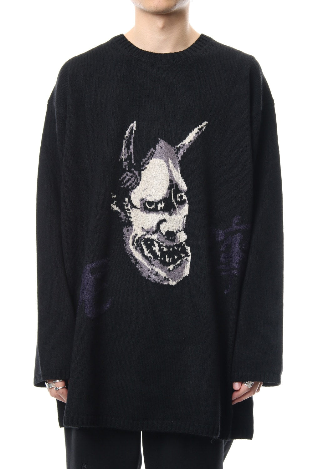 HV-K12-885 | Hannya Tengu Pullover Intersia Knit | Yohji Yamamoto ...