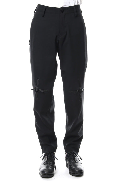 Knee Cross Fastener Slim Pants Straight Twill - Yohji Yamamoto