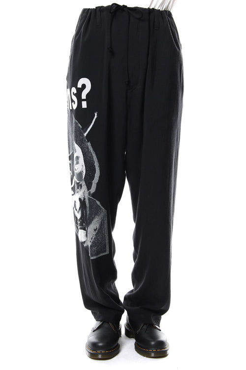 Black Scandal Draw String Pants - Yohji Yamamoto - ヨウジヤマモト