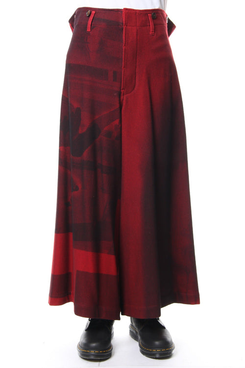 W Suspenders Red Flannel - Yohji Yamamoto