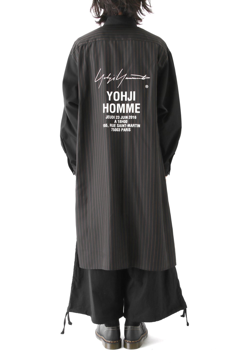 HW-B08-201 | Striped Cupro Staff Shirt | Yohji Yamamoto | 通販 ...