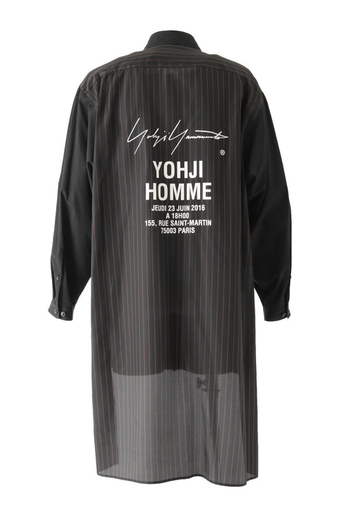 Striped Cupro Staff Shirt  - Yohji Yamamoto - ヨウジヤマモト