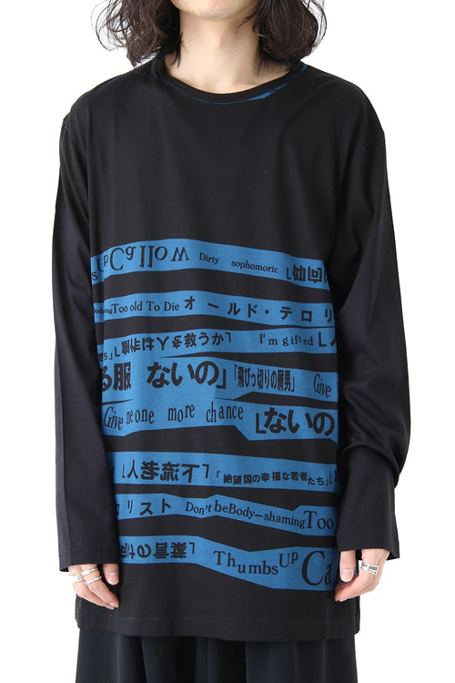 Crew Neck Switch Length Long Sleeve T-shirt - Yohji Yamamoto - ヨウジヤマモト