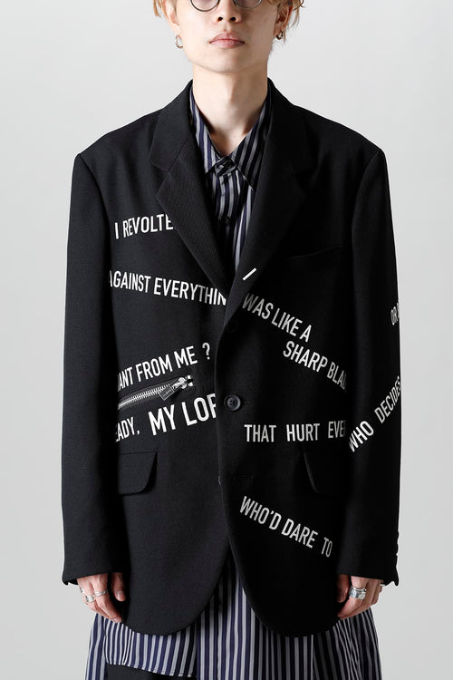 Message jacket with Right side zipper - Yohji Yamamoto