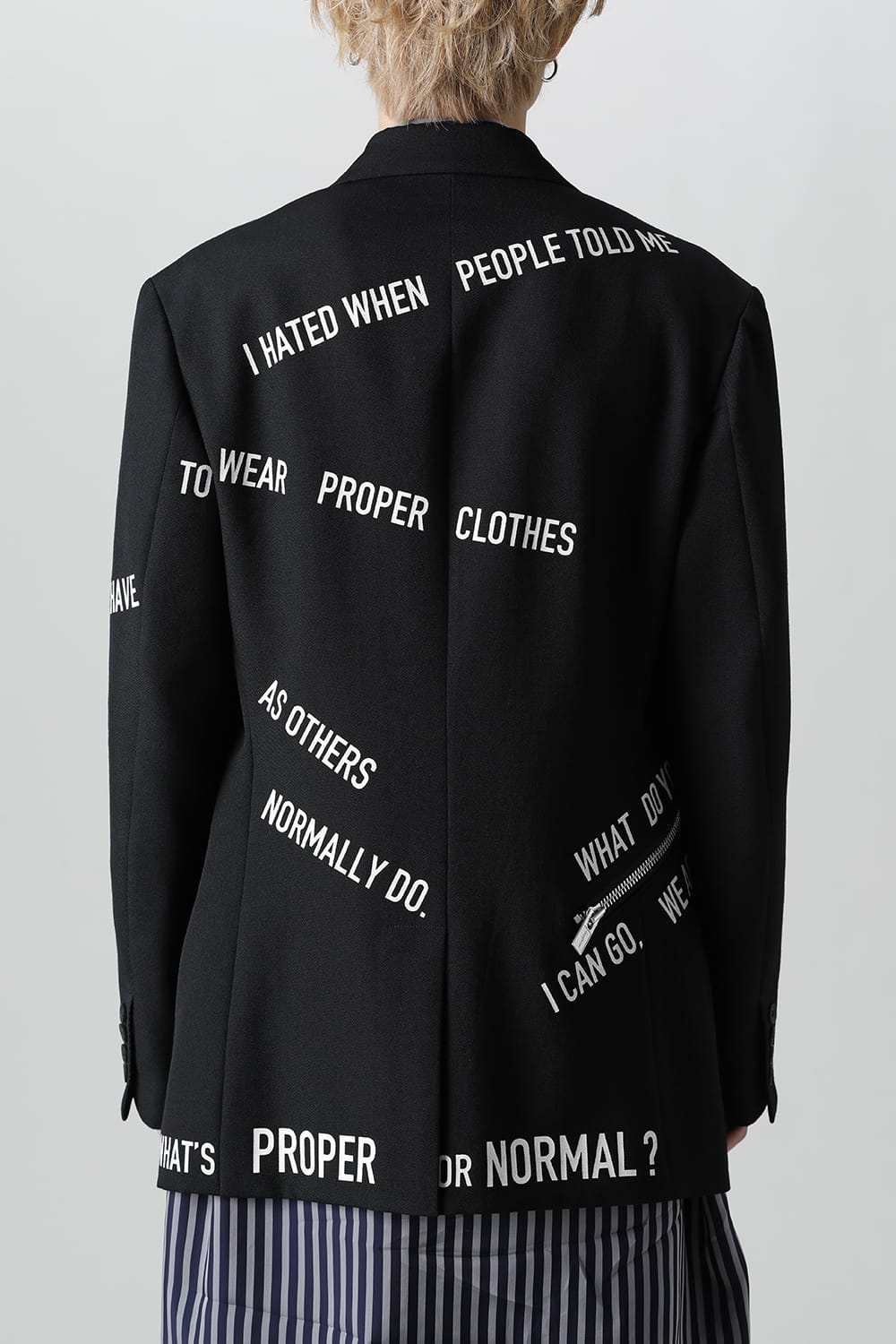 HX-J25-116 | Message jacket with Right side zipper | Yohji 