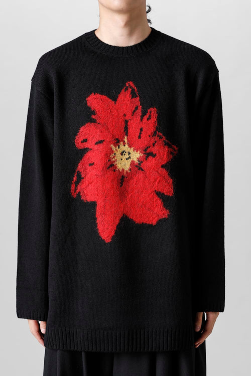Floral pattern Round neck Long sleeve Knit - Yohji Yamamoto