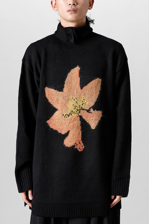 Floral pattern Turtleneck Long sleeve Knit - Yohji Yamamoto