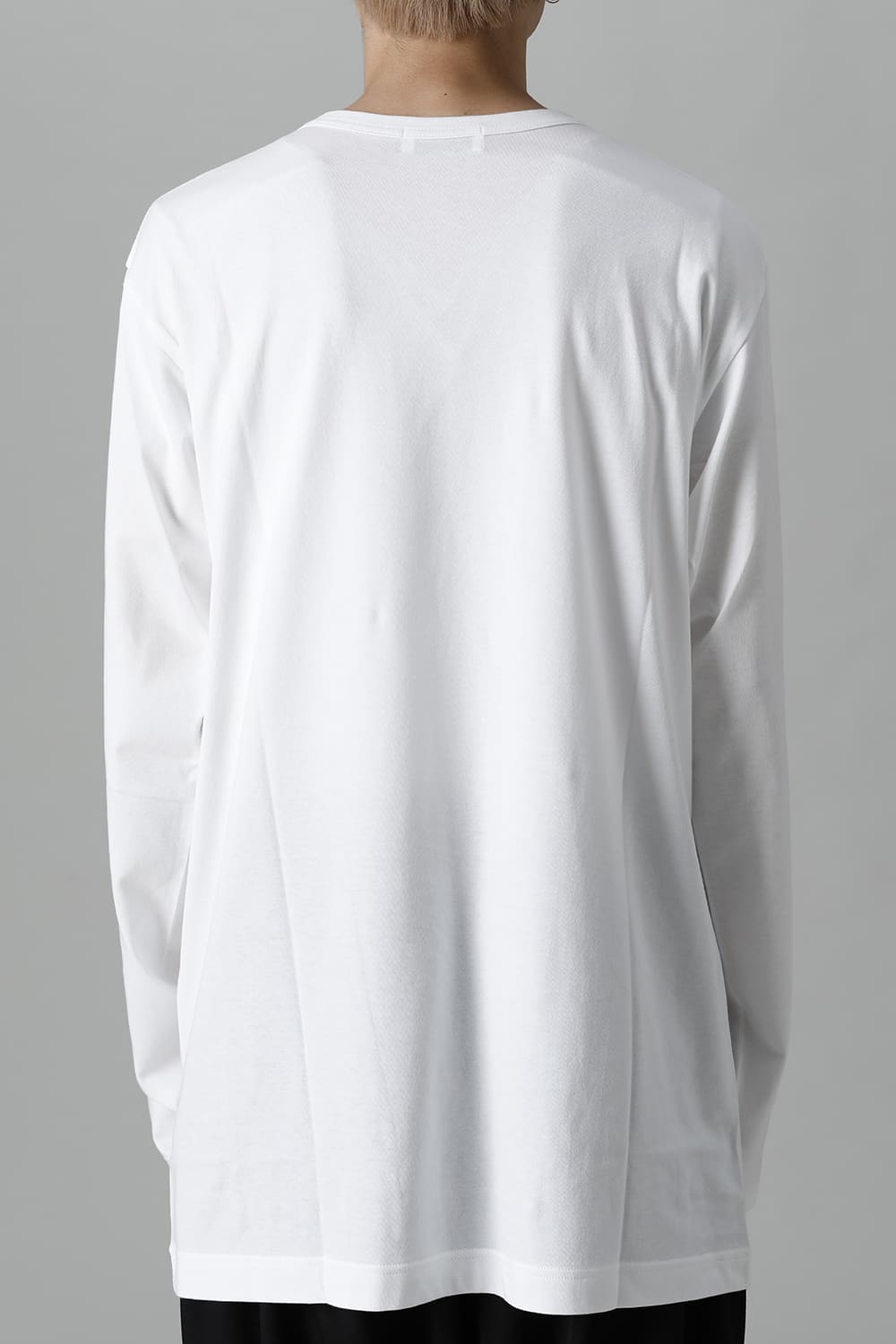 HX-T03-070-White | 新丸首 長袖Tシャツ ホワイト | Yohji Yamamoto 