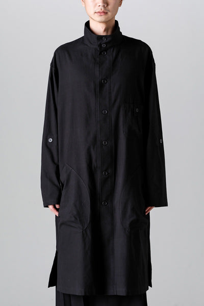 シャツコートフロントマージン  ブラック - Yohji Yamamoto - ヨウジヤマモト