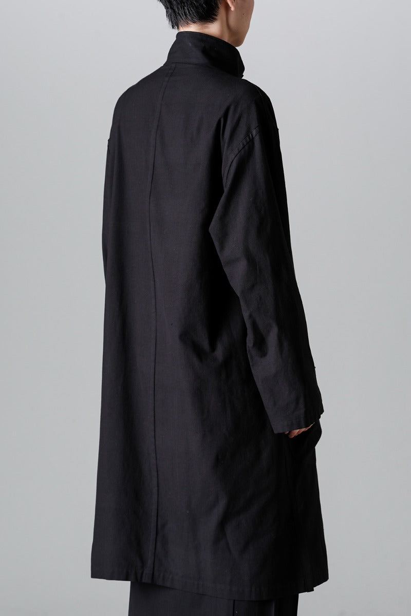 HZ-B74-047-Black | Shirt Coat Front Margin Black | Yohji Yamamoto 