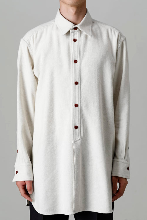 Middle Length Shirt Ivory - IRENISA
