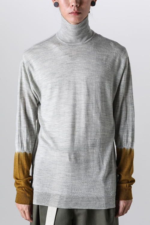 High Neck Pull Over Knit L.Gray - IRENISA