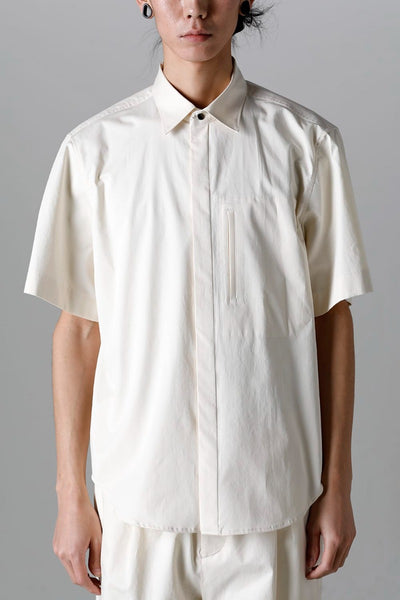 Fly Front Short-Sleeved Shirt Ivory - IRENISA