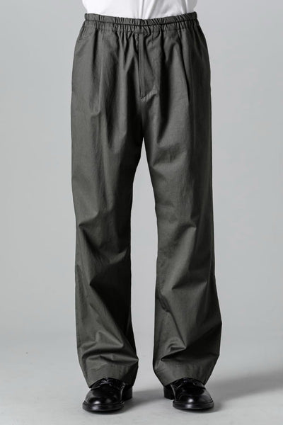 Semi Flared Relaxed Pants Olive Charcoal - IRENISA