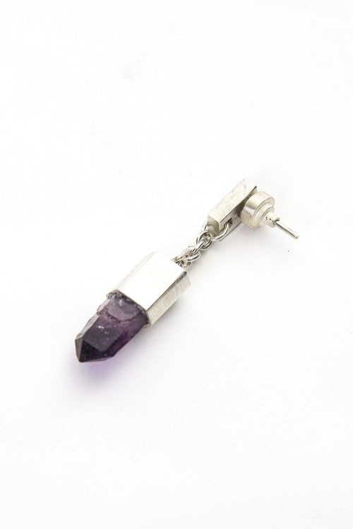 Talisman Dangle Earring (Brandberg Amethyst Quartz) - Parts of Four - パーツ オブ フォー