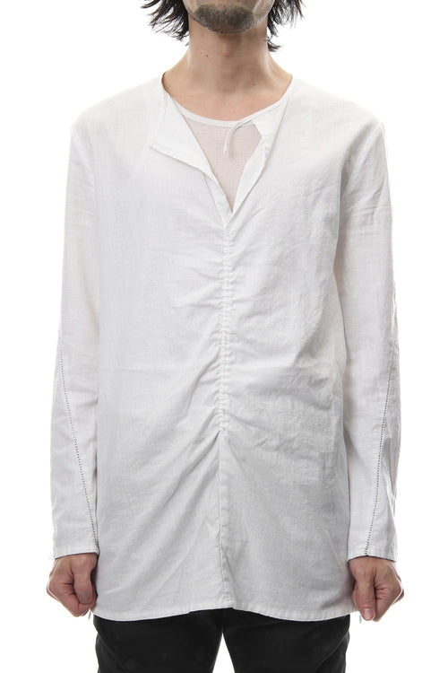 Slab Serge Natural Stretch Over Dye Shirts RB-017 White - RIPVANWINKLE - リップヴァンウィンクル