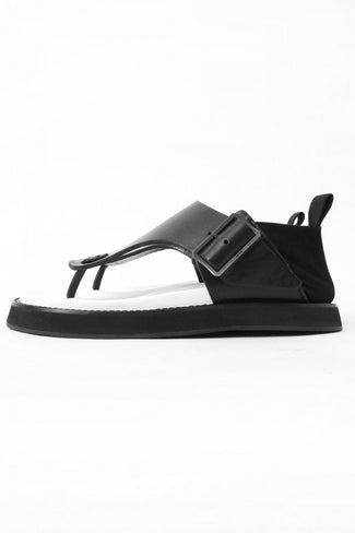 17SS Covered Heel Sandals BLACK × WHITE - JULIUS - ユリウス