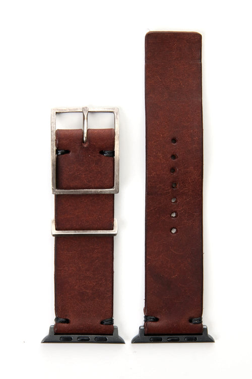 Apple Watch Band - Pueblo Leather TABACCO  - Silver Type 2 - iolom