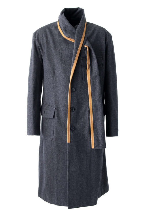 Cotton Scarf Collar Coat - Yohji Yamamoto