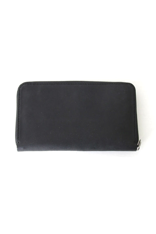 Round Zip Cow Leather Long Wallet - iolom