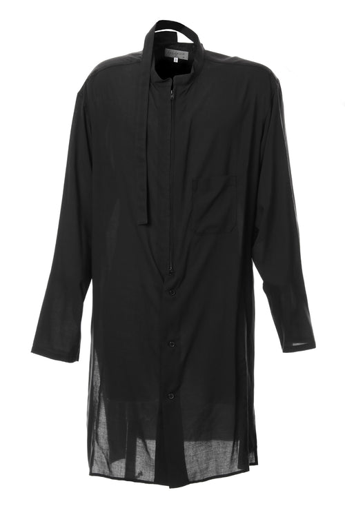 Left Plush Stand Collar Shirt - Yohji Yamamoto