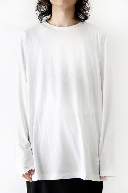 Shankar Cotton Jersey L/S T-shirt Off White - Yohji Yamamoto - ヨウジヤマモト