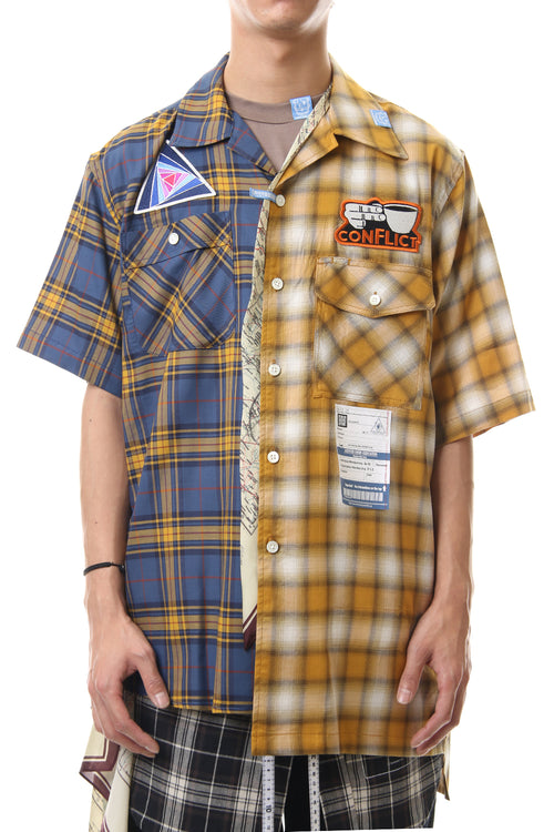 Mix Pattern H/S Shirts Yellow - MIHARAYASUHIRO