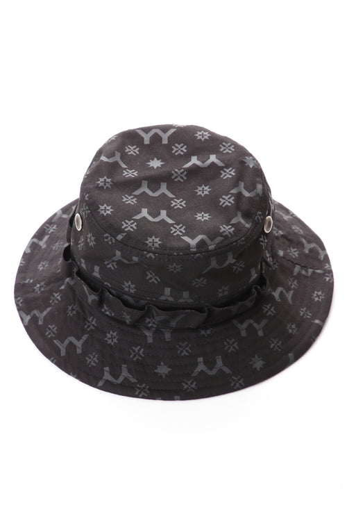 New Era Monogram print YY LOGO Adventure Hat - Yohji Yamamoto