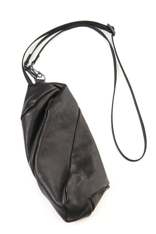 Lamb leather Neck pouch - Black - The Viridi-anne