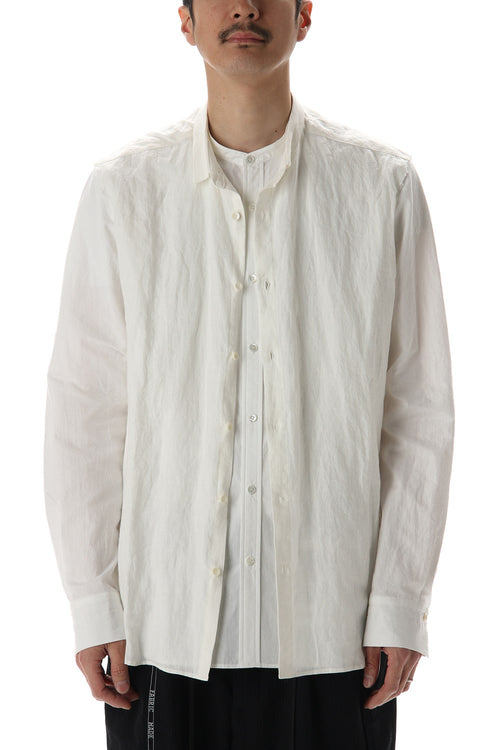 Cotton Layared Shirt  White / White Stripe - DUELLUM