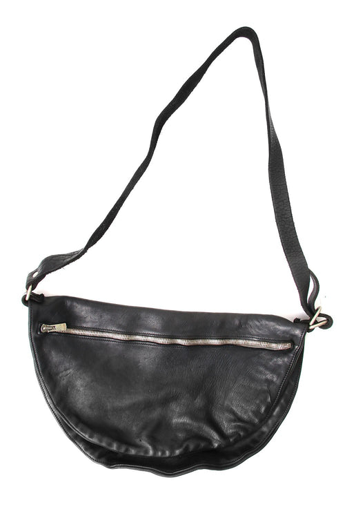Soft Horse Leather Body bag - Q09 - BLACK - Guidi - グイディ