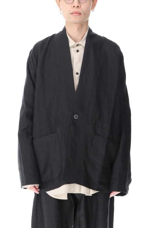 JACKET#43 ANTHRACITE RAMIE/LINEN TWILL - JAN-JAN VAN ESSCHE