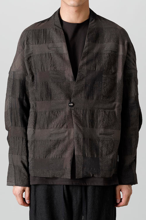 Jacket block check jacquard  Gray - DEVOA