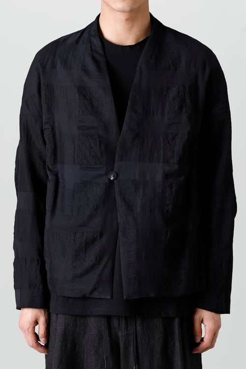 Jacket block check jacquard  Black - DEVOA