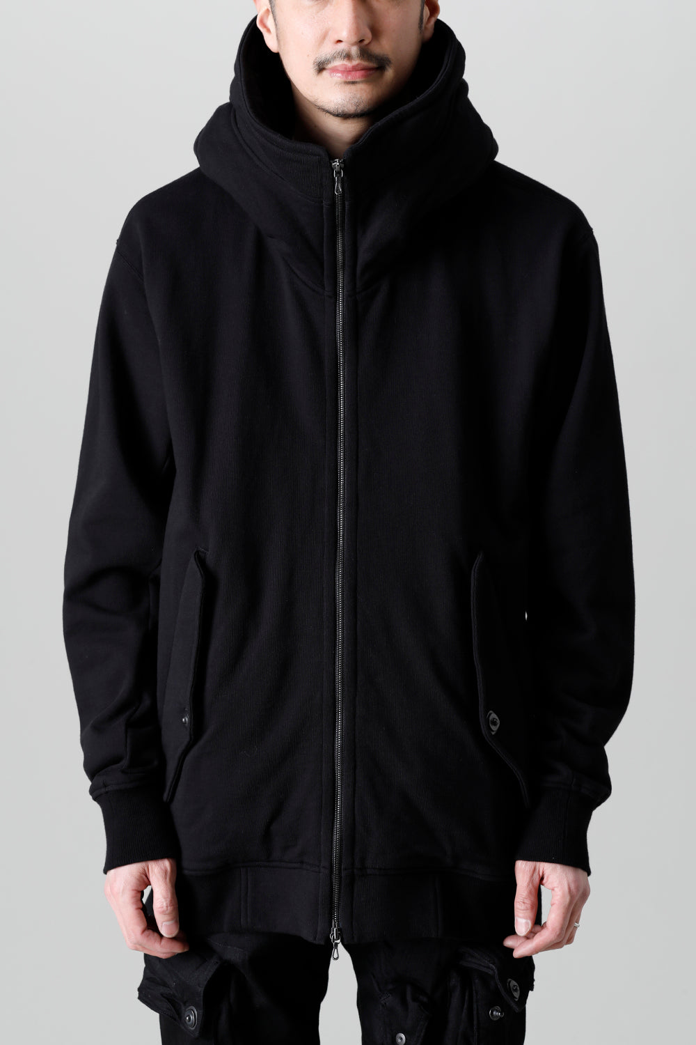 799CUM21-Black | Front Zip Sweat Hoodie Black | JULIUS | Online